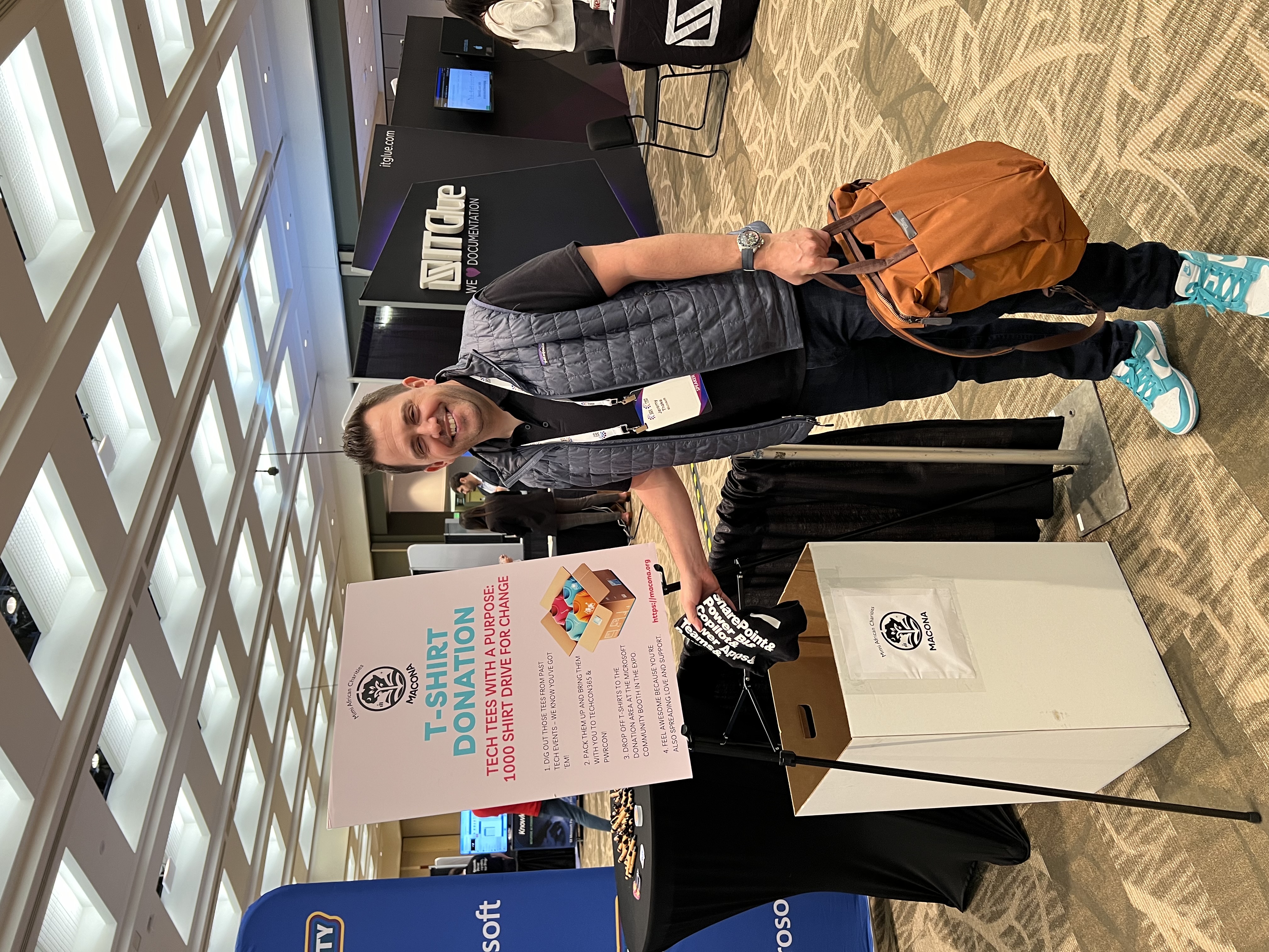 MACONA donation drop-off booth at TechCon Seattle