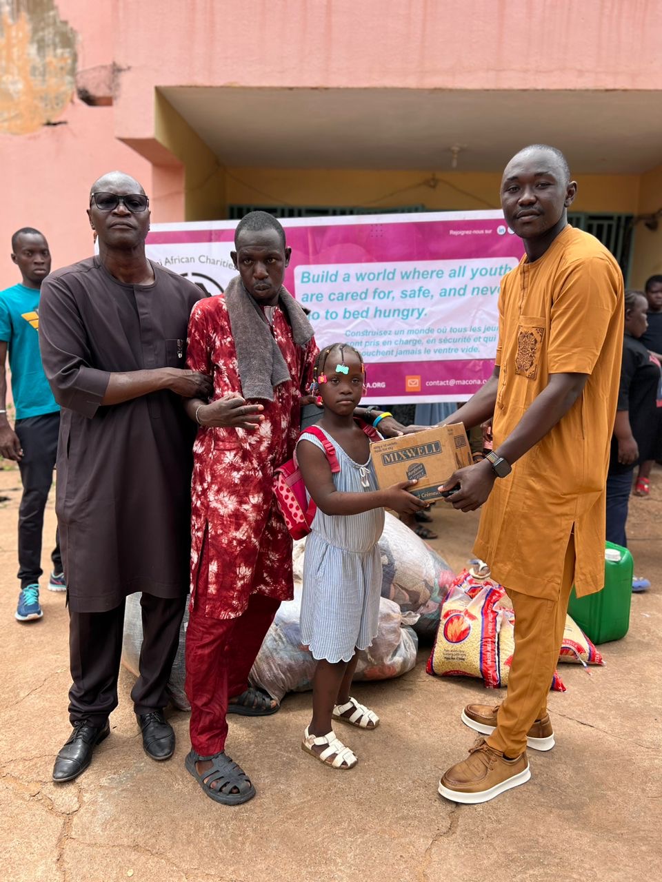 Food handout at a home for children with special needs